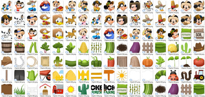 Farmer Mickey clipart PNG Bundle