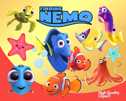 Finding Nemo Clipart PNG, SVG bundle