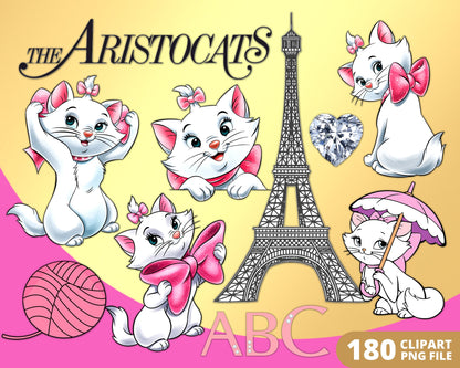 Aristocats Digital Papers bundle PNG