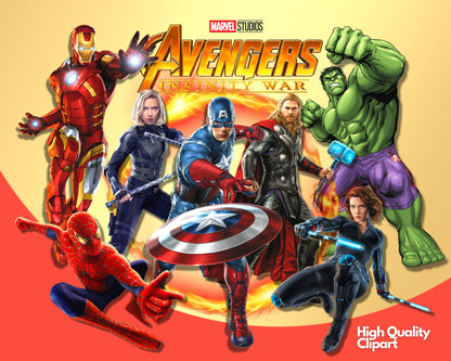 Marvel Avengers Clipart PNG bundle