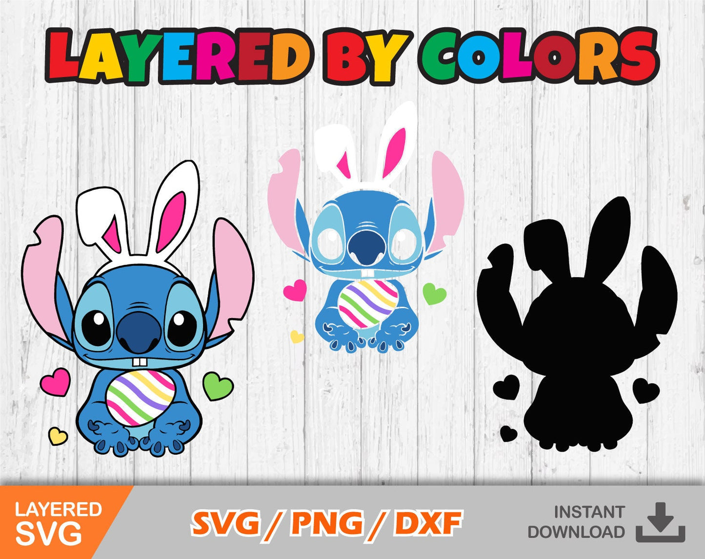 Stitch Easter cliparts SVG Bundle