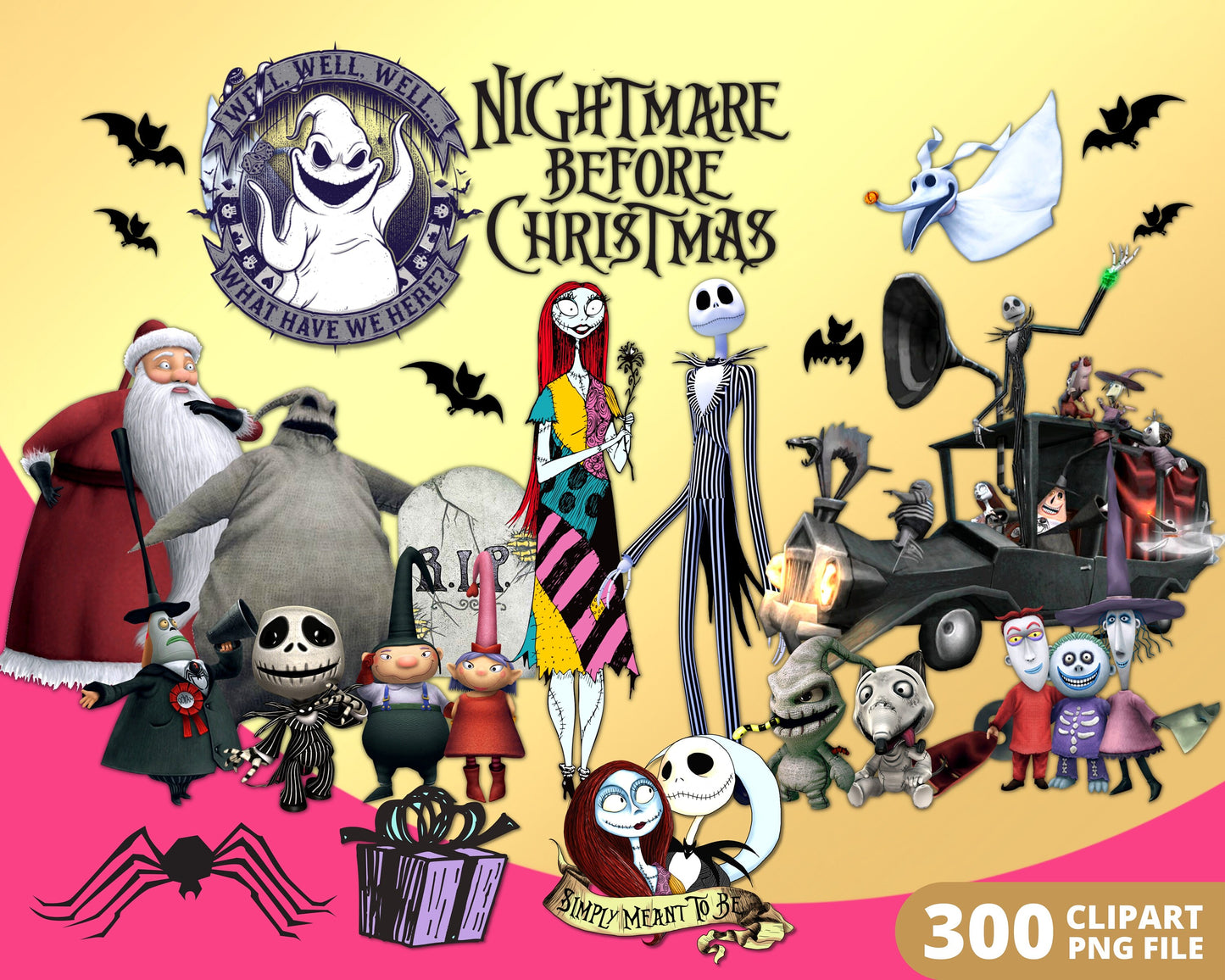 Nightmare Before Christmas Digital Papers PNG bundle