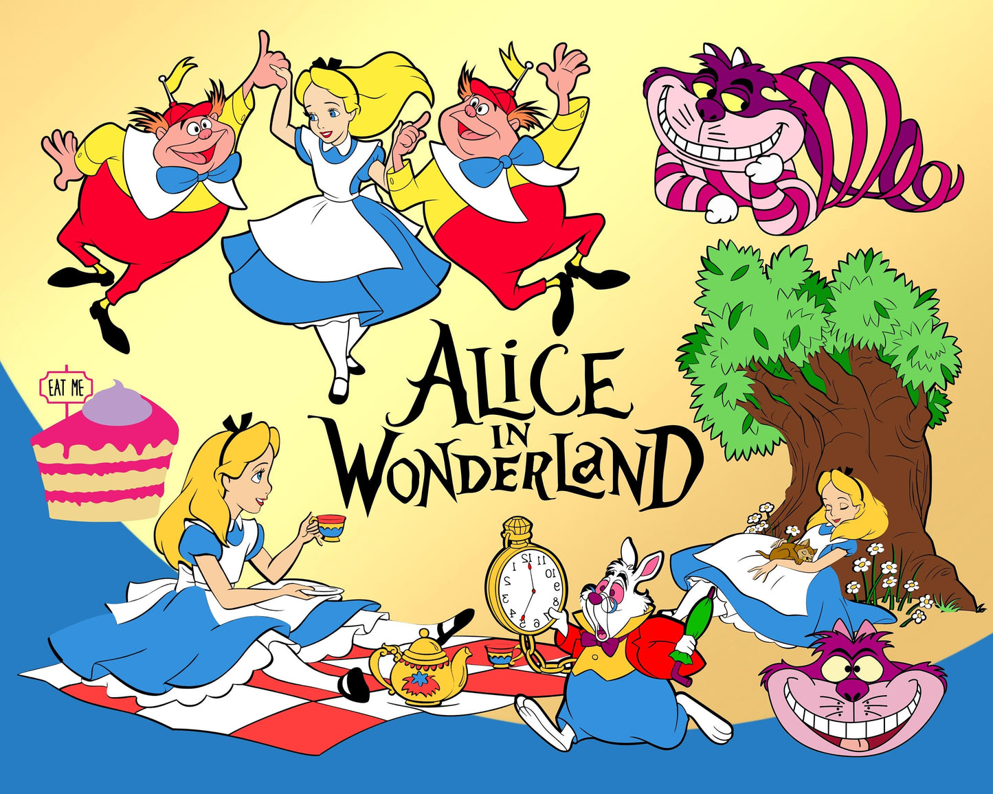 Alice in Wonderland SVG Bundle, Digital download