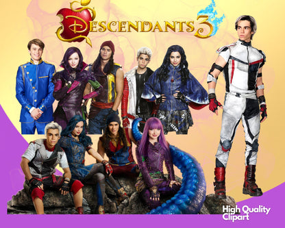 Descendants Clipart PNG bundle