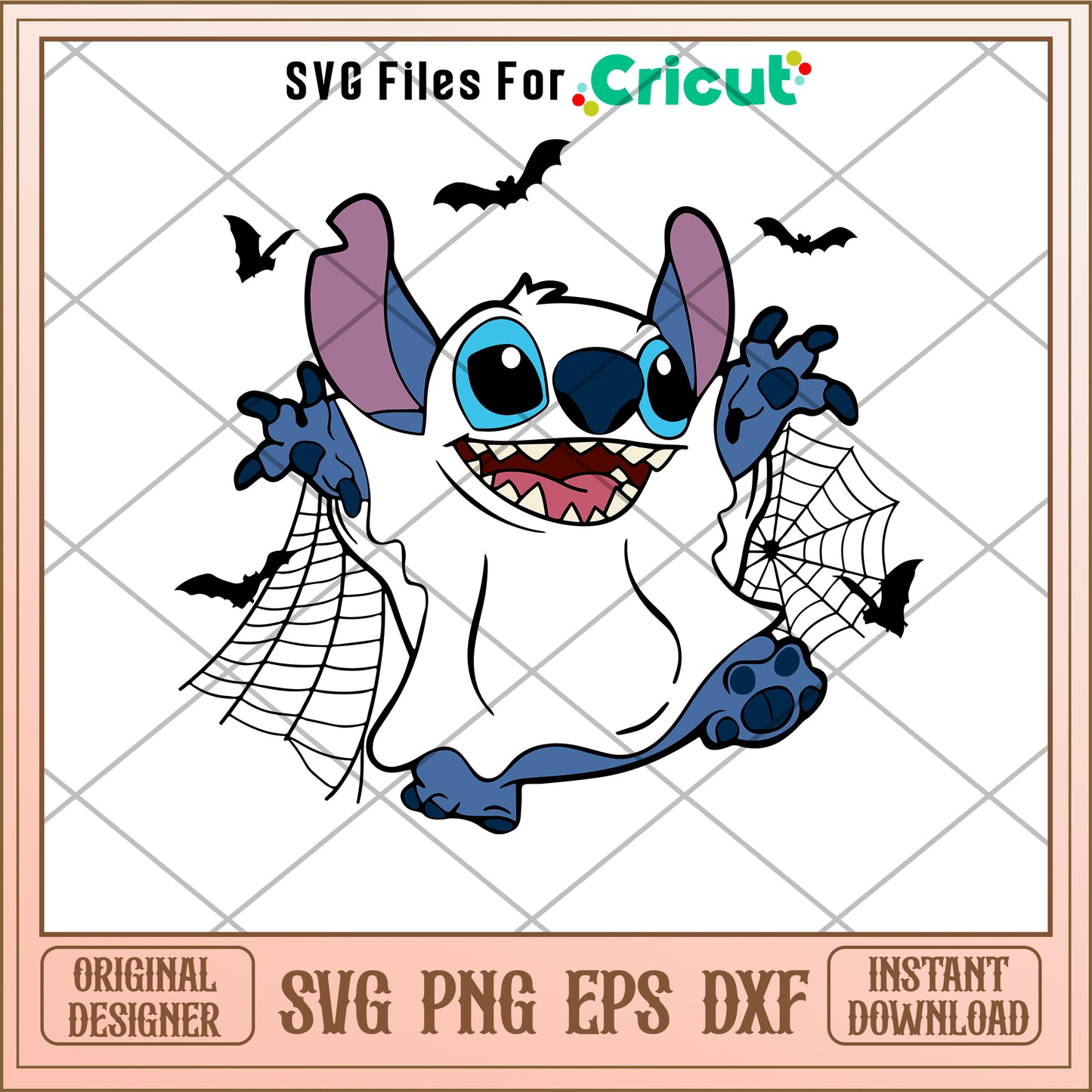 Disney stitch boo halloween svg