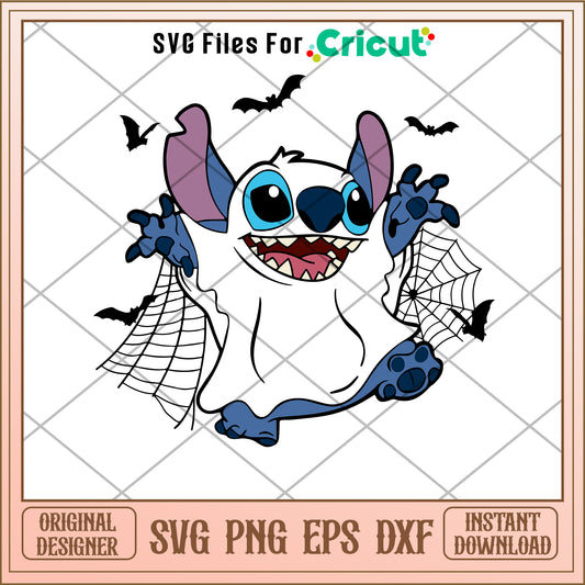 Disney stitch boo halloween svg