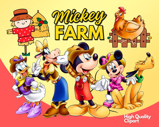 Mickey Farm Clipart PNG bundle