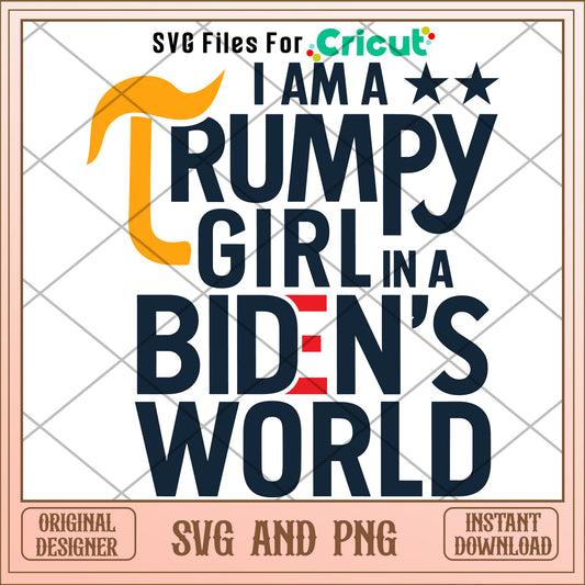 Trumpy girl in a bidens world 2024 SVG