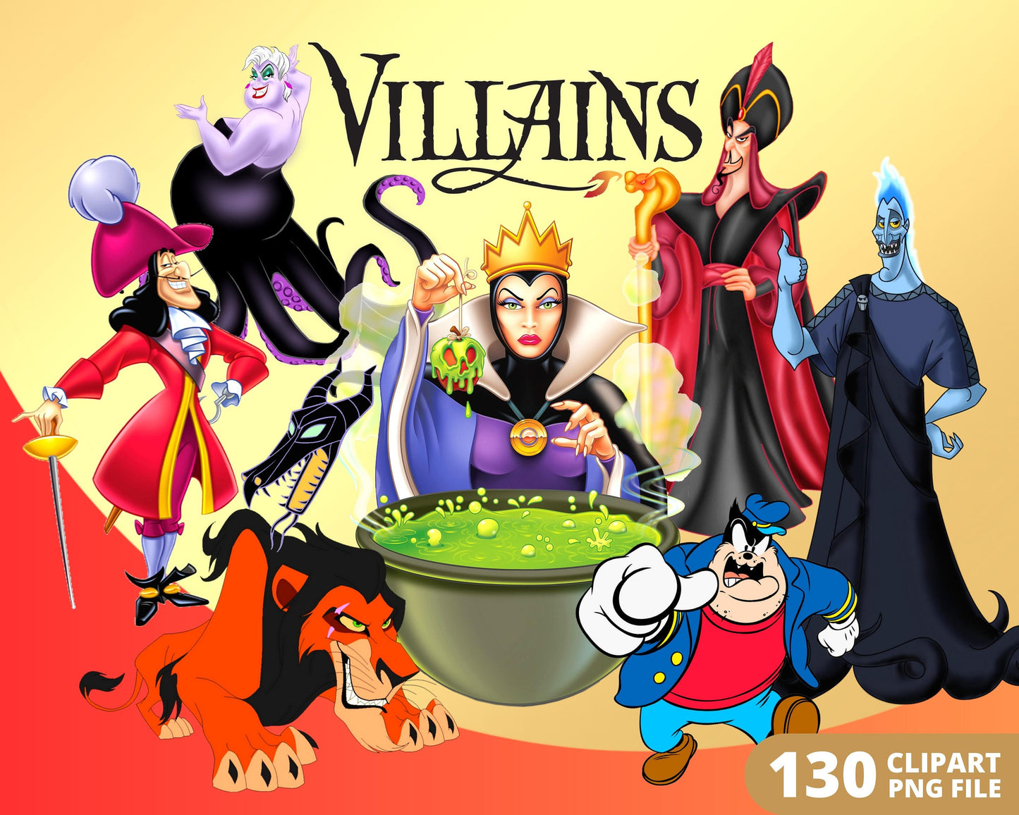 Villains Digital Papers PNG Bundle