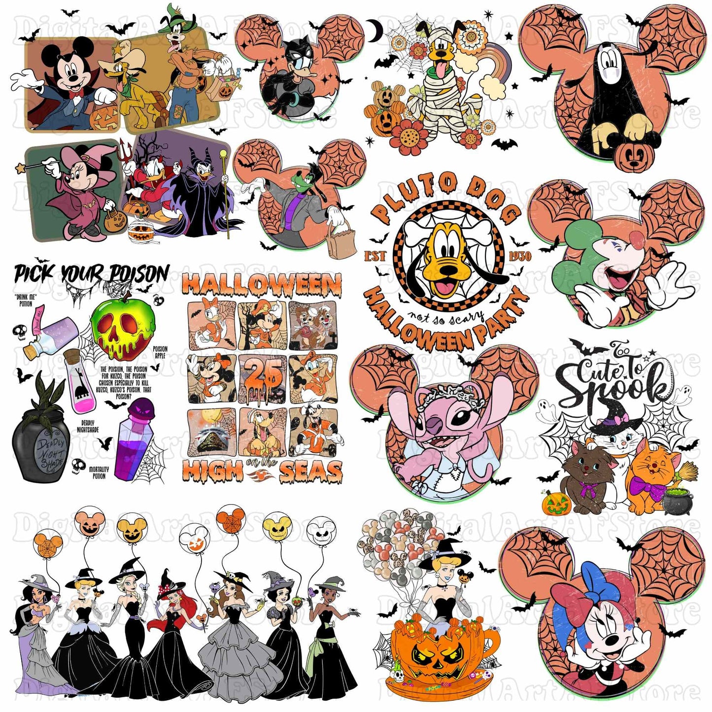 Disney Mickey halloween PNG bundle