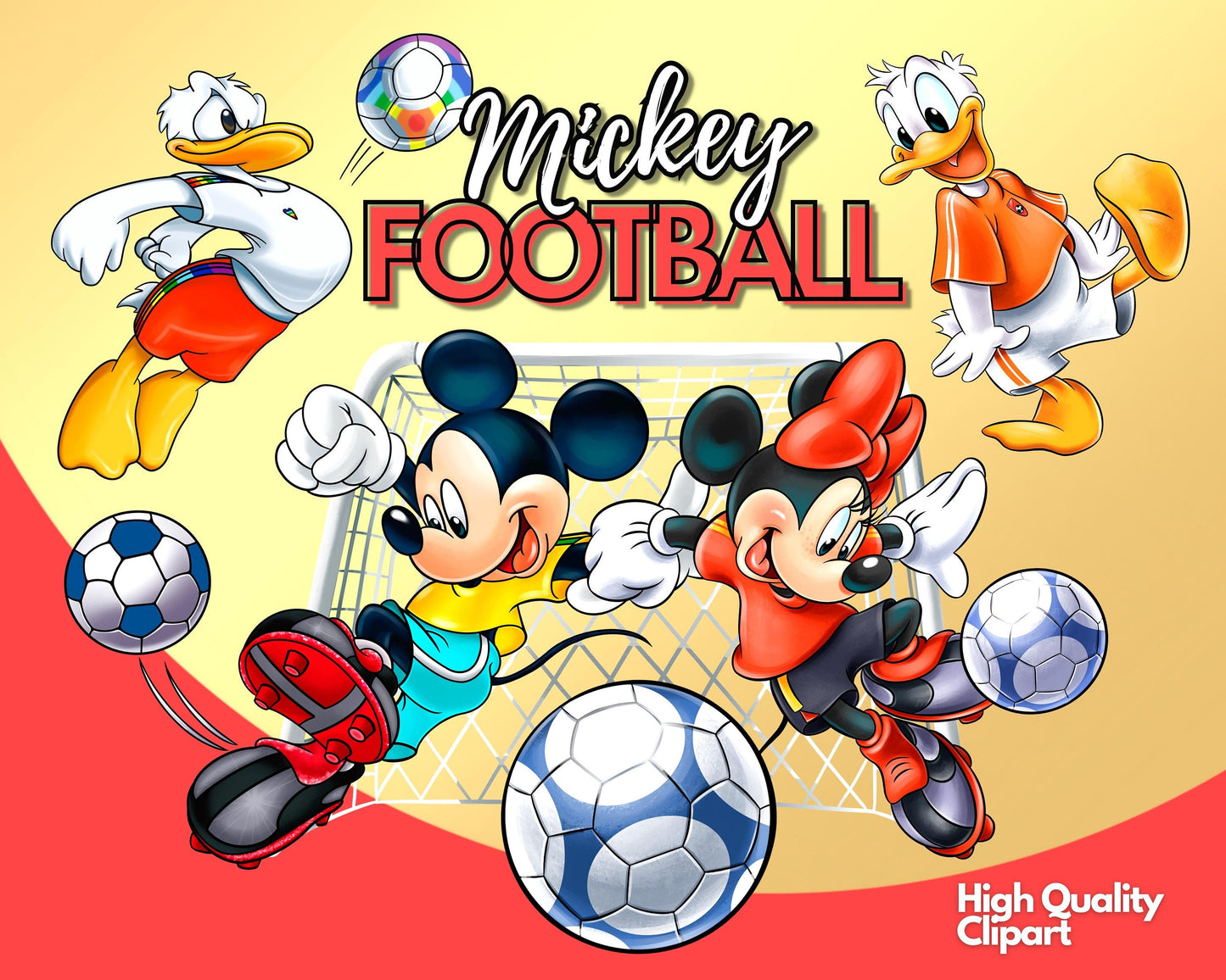 Mickey Football Clipart PNG bundle