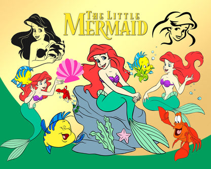 Little Mermaid SVG, PNG Bundle