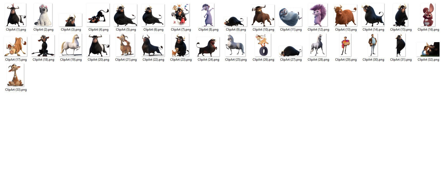 Ferdinand the bull png bundle