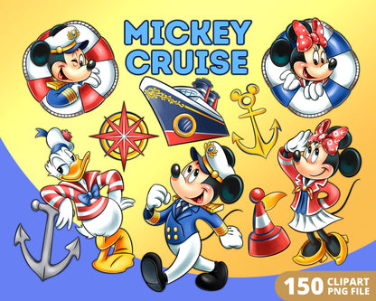 Mickey Cruise Digital Papers PNG bundle