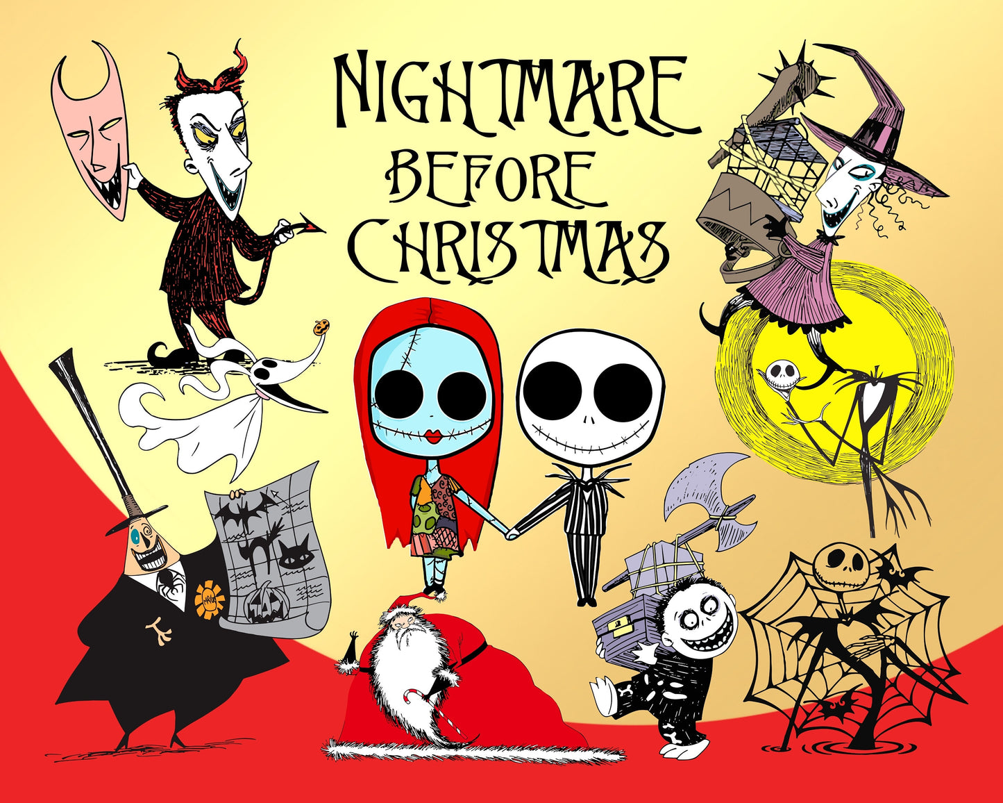 Nightmare Before Christmas SVG, PNG bundle