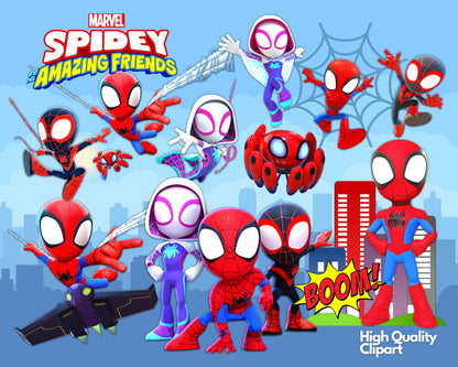 Spidey and his Amazing Friends SVG, PNG bundle