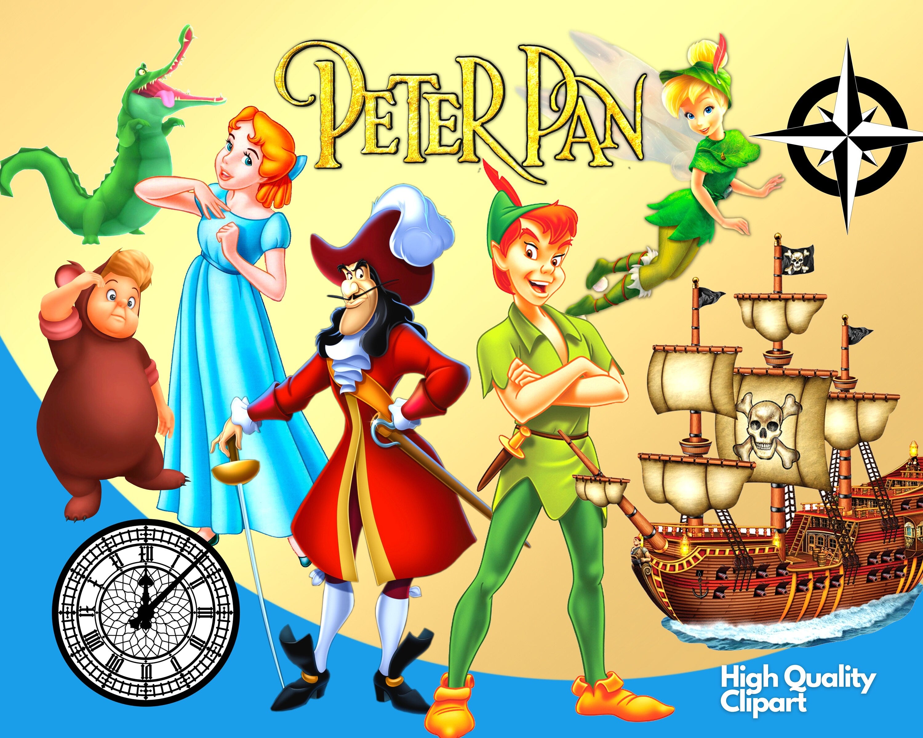 Peter Pan Clipart SVG, PNG bundle – svg files for cricut