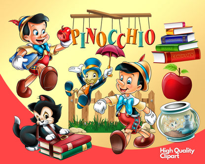 Pinocchio Clipart SVG, PNG bundle