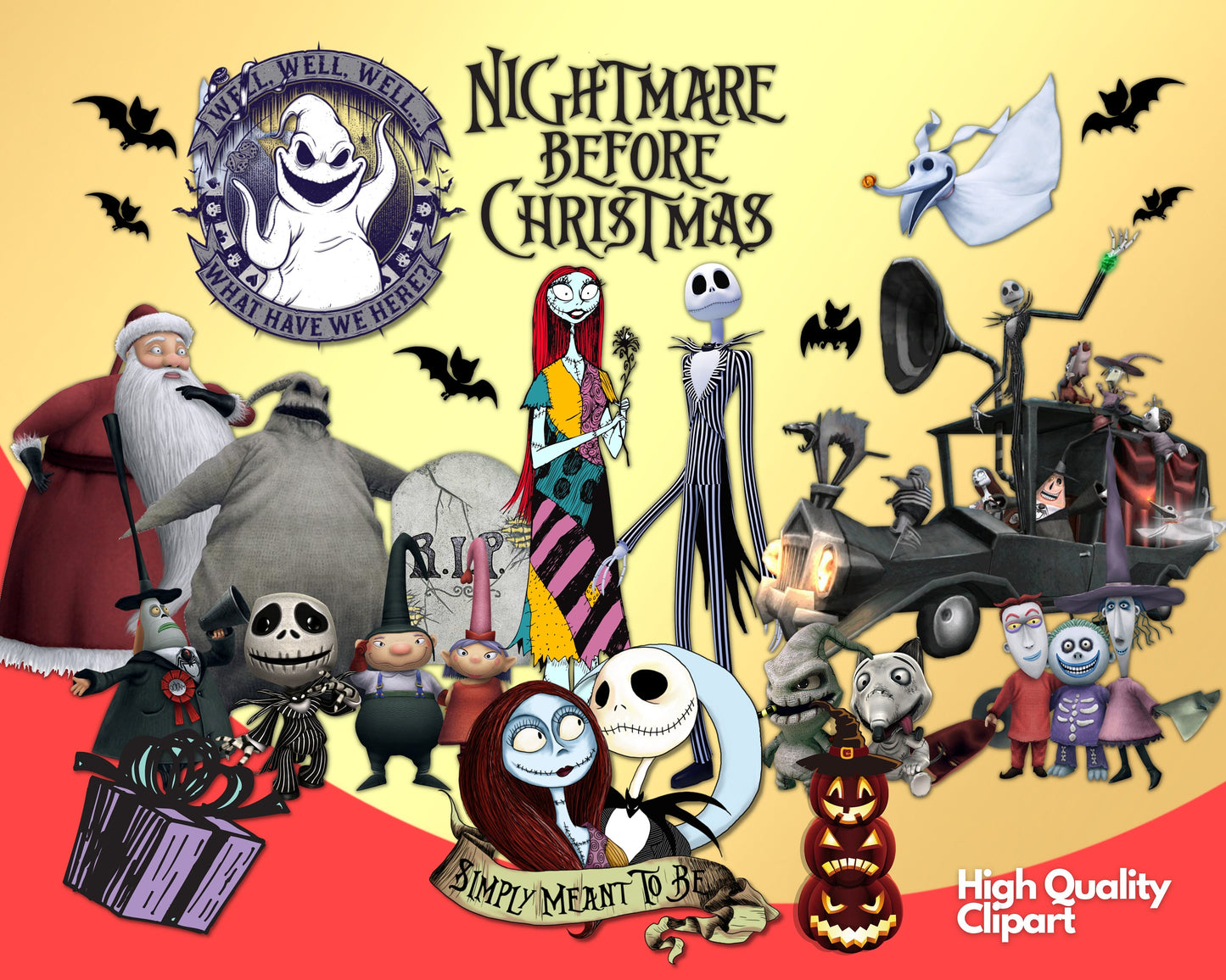 Nightmare Before Christmas Clipart PNG bundle