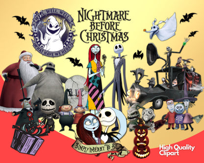 Nightmare Before Christmas Clipart PNG bundle