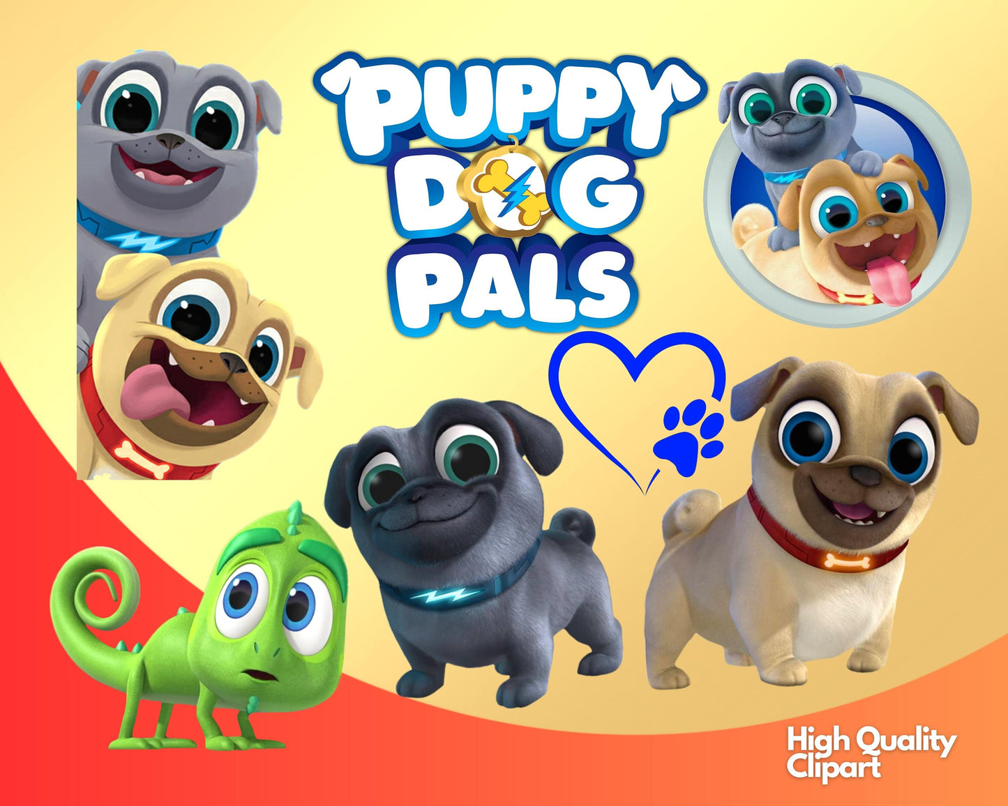 Puppy Dog Pals Clipart SVG, PNG bundle