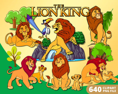 Lion King Digital Papers PNG bundle