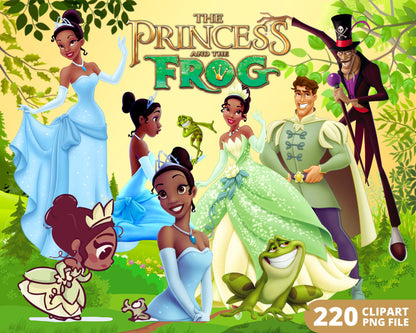 Princess and the Frog Digital Papers PNG bundle