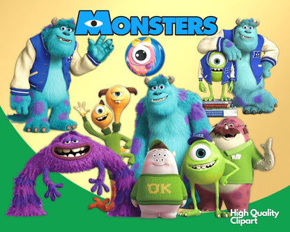 Monsters Inc. Clipart SVG, PNG bundle