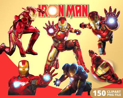 Ironman Digital Papers PNG bundle