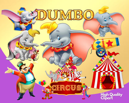 Dumbo PNG, SVG Clipart bundle
