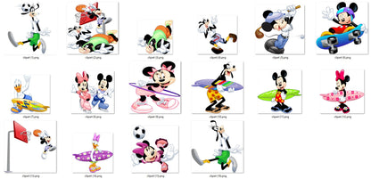 Sport Mickey clipart PNG bundle