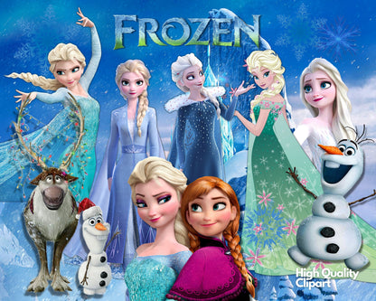 Frozen Clipart SVG, PNG bundle