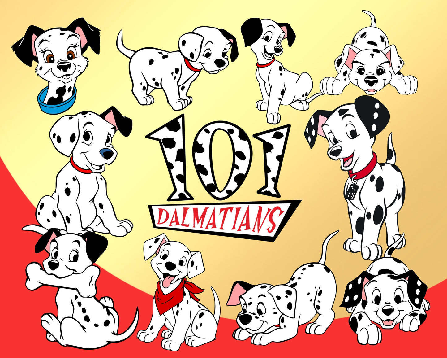 Dalmatian SVG Bundle, Cartoon disney bundle svg