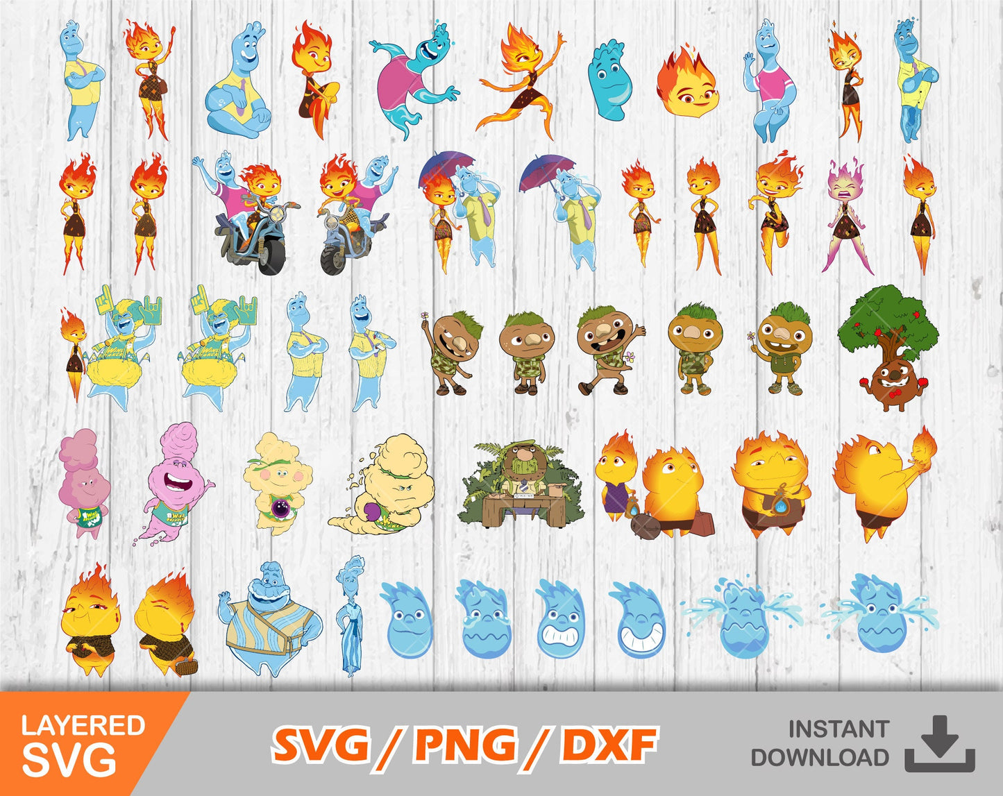 Elemental clipart set SVG Bundle