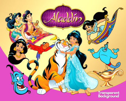 Aladdin Clipart bundle svg, Disney svg png bundle