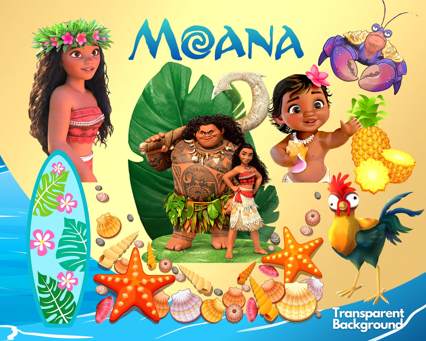 Disney Moana Clipart SVG, PNG bundle