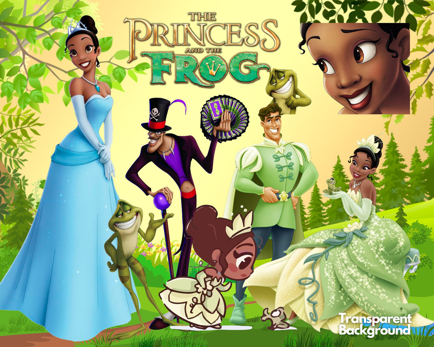 Princess and the Frog Clipart PNG bundle