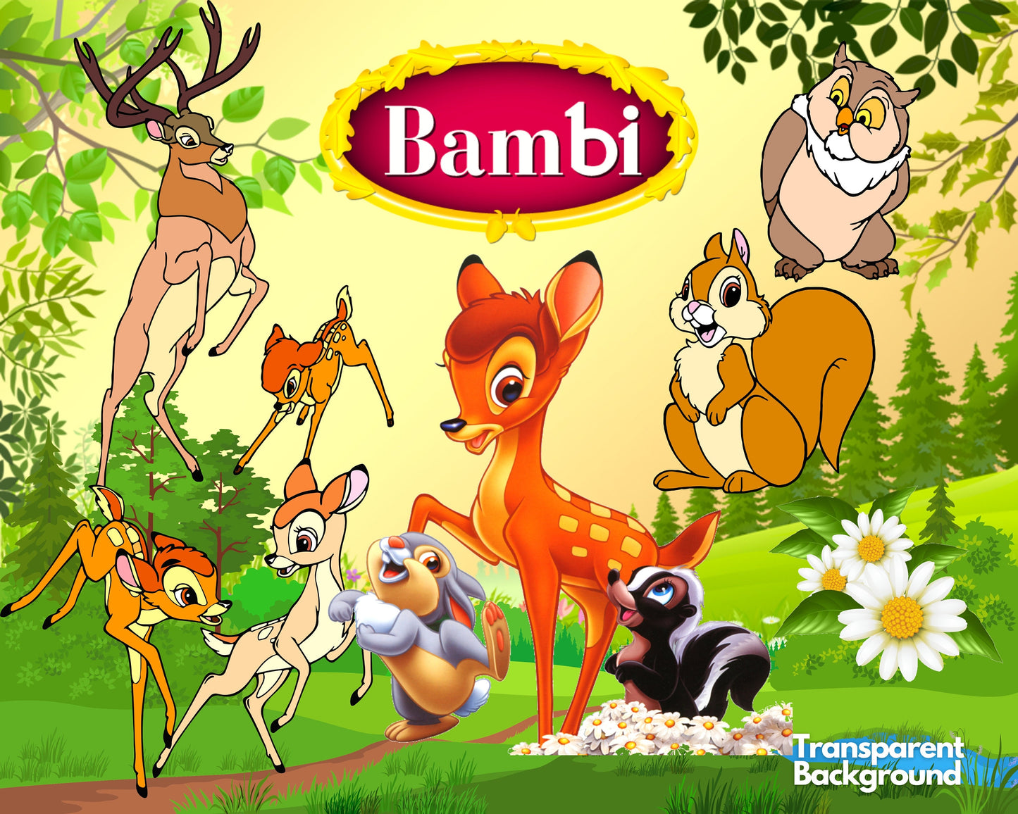 Bambi Clipart PNG, SVG bundle