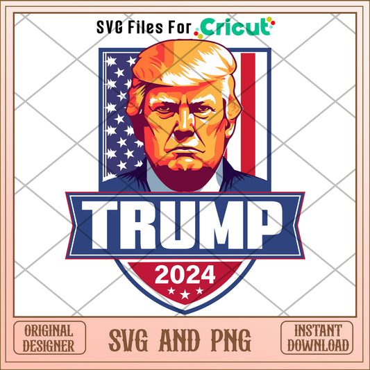 Trump 2024 president design SVG