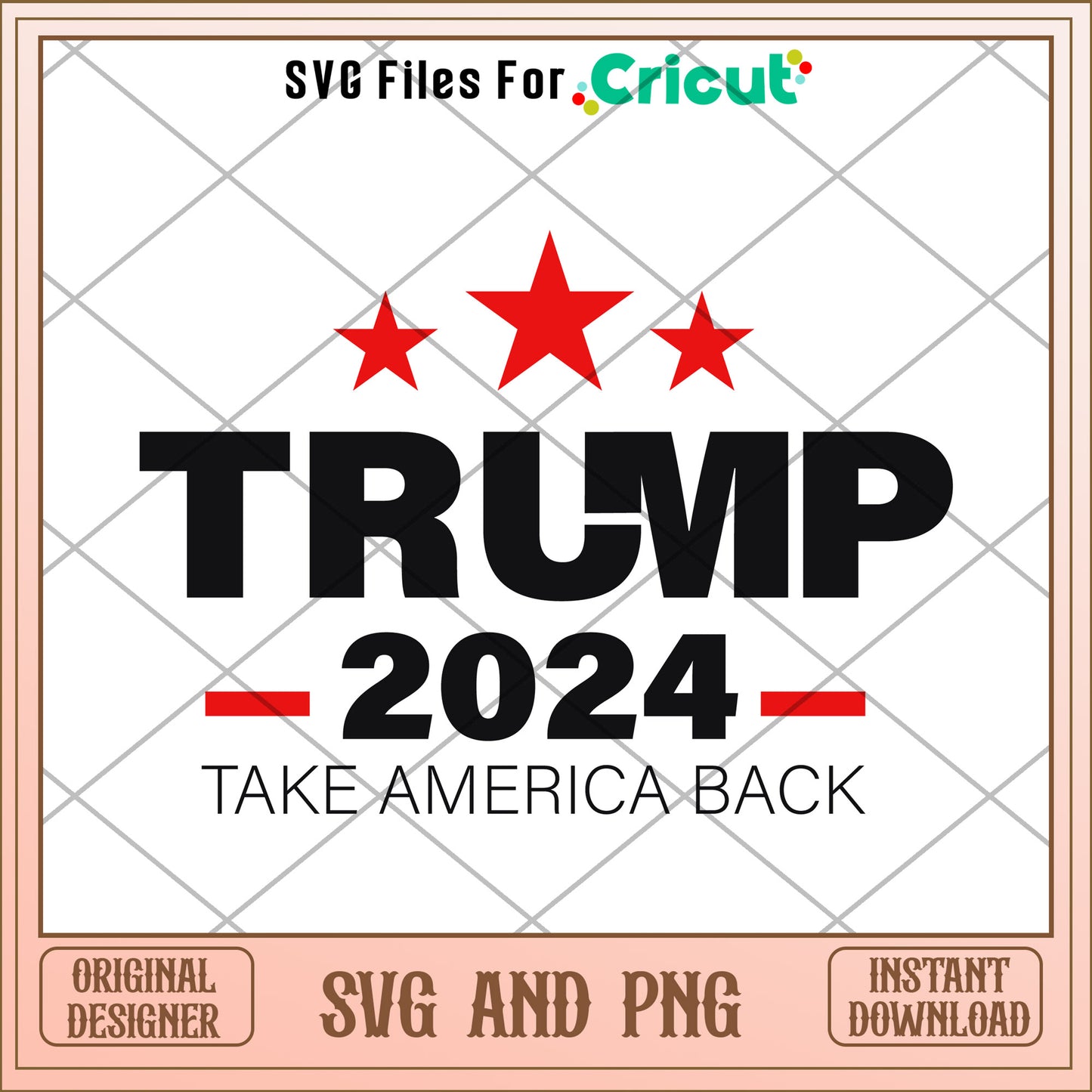 Trump 2024 take america back design SVG