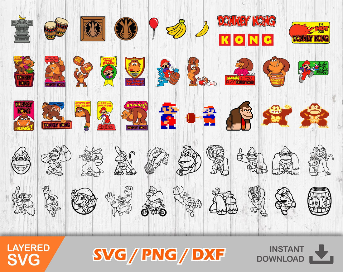 Donkey Kong clipart SVG Bundle – svg files for cricut