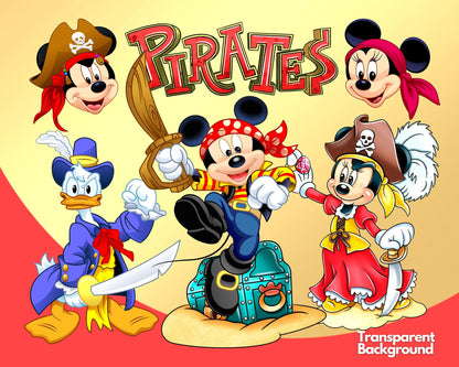 Mickey Pirates Clipart PNG bundle