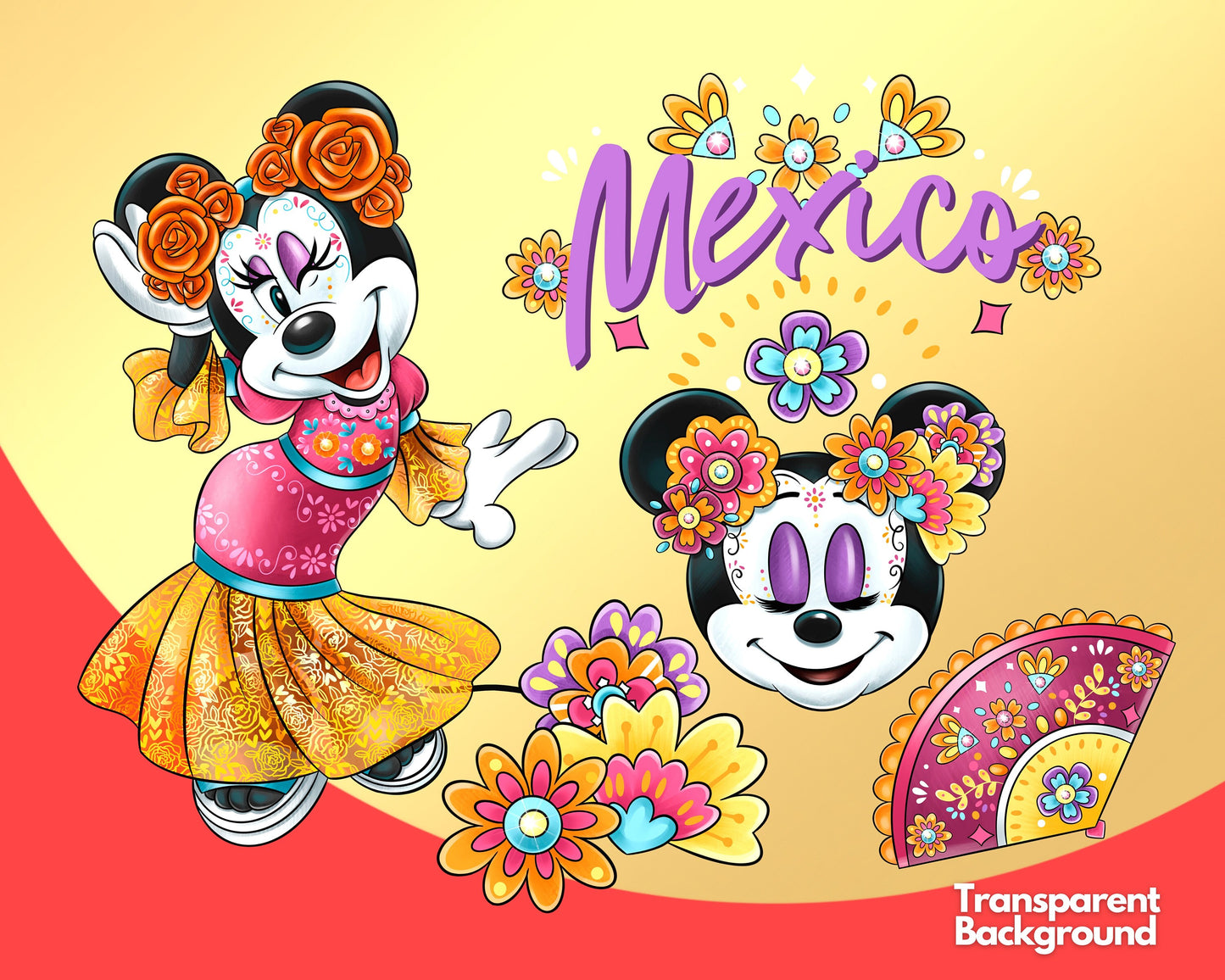 Mickey Mexico Clipart PNG bundle