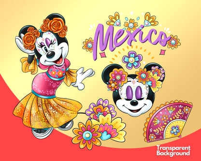 Mickey Mexico Clipart PNG bundle