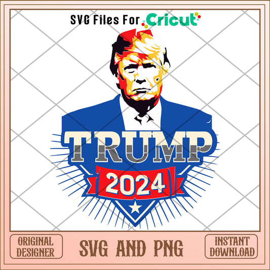 Trump 2024 face design SVG