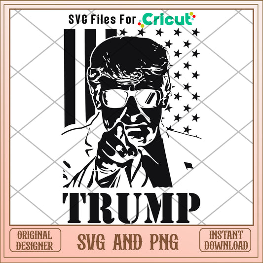 Trump 2024 and america flag SVG