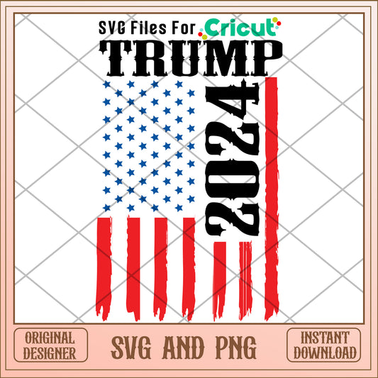 Trump 2024 x america flag SVG
