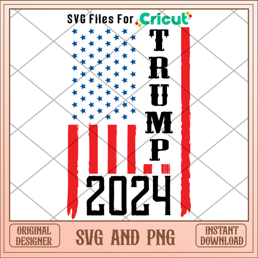 Trump 2024 america flag SVG