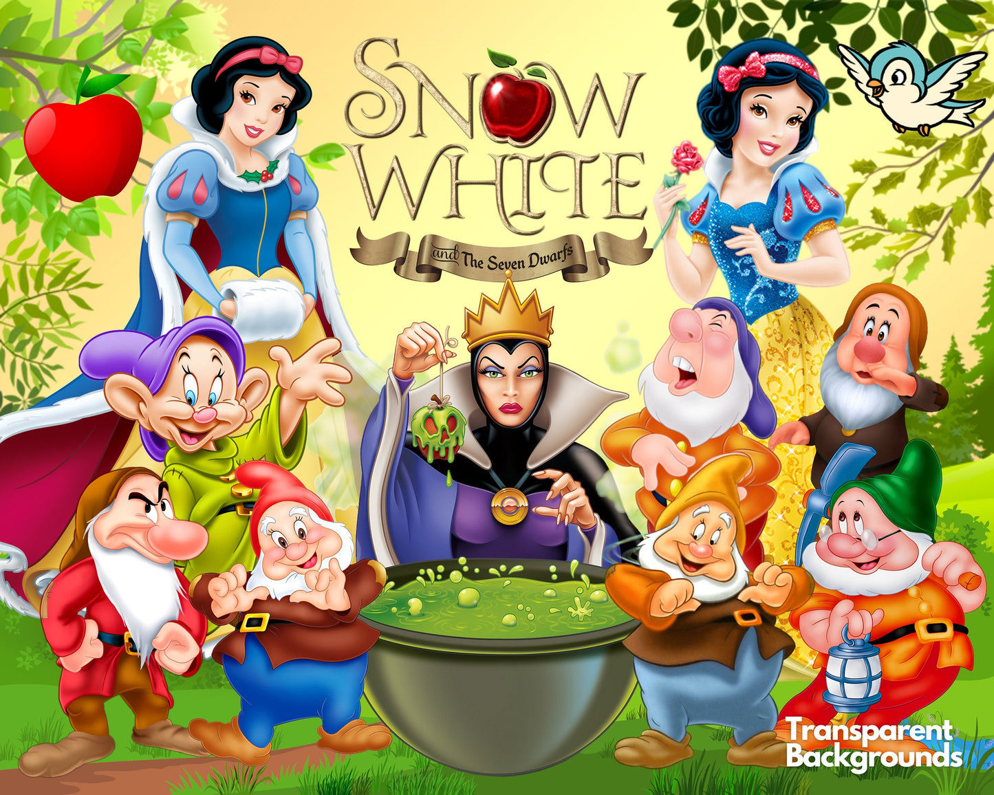 Snow White Clipart SVG, PNG bundle