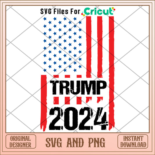 Donald Trump 2024 america flag SVG